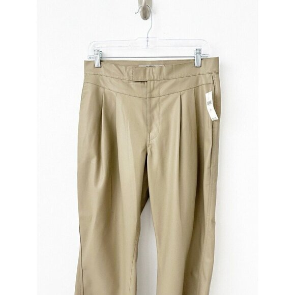 NWT Hudson High-Rise Rosie Faux Leather Trousers 27 Pants Tan $265 Chinchilla - Picture 6 of 11